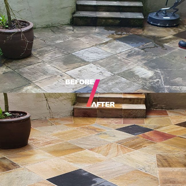 Prestige-Surfaces-Before-And-After-Mould Removal, Sandstone