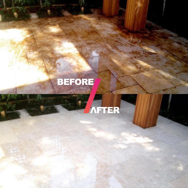 Prestige-Surfaces-Before-And-After-Timber stain removal, Travertine